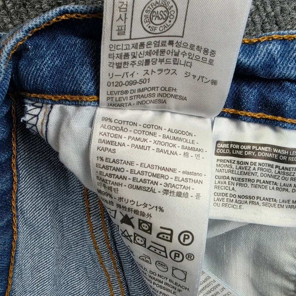 Levis Premium Ribcage Straight Jeans Women's 26 High Rise Dark Wash Button Fly